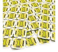 CombiCraft Jetons avec Plaque en Plastique avec 10 000 jetons séparables en Jaune à casser en 2 Demi-pièces, méthode de paiement pour Festivals et événements