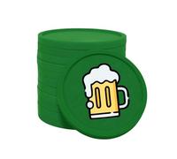 CombiCraft Jetons de Consigne en Plastique, en Vert foncé avec Impression d’Une bière pour fêtes et événements avec Un diamètre de 29 mm, Emballage de 100 pièces