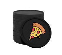 CombiCraft Jetons Pizza Noir - Les jetons Ont Un imprimé d’Une Pizza - diamètre de 29 mm - Emballage de 100 pièces - méthode de paiement Pratique pour Festivals, événements et Restauration