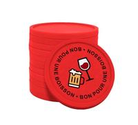 CombiCraft Jetons pour buvette Ø29 mm Bon pour Une Boisson Rouge, Emballage de 100 pièces