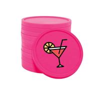 CombiCraft Jetons pour buvette Ø29 mm Cocktail Rose Fluo, Emballage de 100 pièces