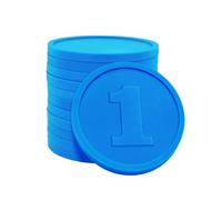 CombiCraft Jetons pour buvette Chiffre 1 en Bleu diamètre de 29 mm - 1000 pièces - méthode de paiement pour Festivals, événements et Restauration