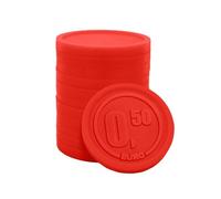 CombiCraft Jetons pour buvette en Rouge avec imprimé en Relief 0,50 €, diamètre de 24 mm, méthode de paiement pour Les événements, Emballage de 250 pièces