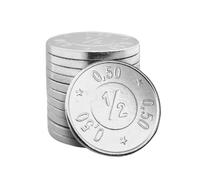 CombiCraft jetons pour monnayeur acier nickelé format 0,50 € - 100 pièces