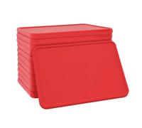 CombiCraft rectangle de pièces vierges 50x35mm rouge, par 100 pièces, avec bord surélevé, peut être utilisé comme pièce de consommation, jeton, pièce de boisson ou pièce de jeu