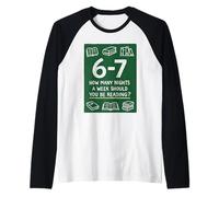 Combien de Nuits par Semaine Devriez-Vous Lire 67 Meme Teacher Manche Raglan