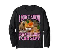 Combien de Temps Encore Je pourrai Tuer Funny Capybara Meme Bootleg Y2K Manche Longue