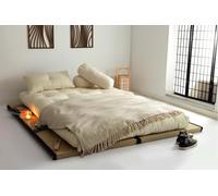 Combinaison 2 Tatamis (100 x 200 x 5,5 cm) futon Coton 1 Couche Latex (140 x 200 x 14 cm)