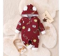 Combinaison à capuche à manches longues pour bébé garçon/fille nouveau-né avec décoration d'oreilles d'aigle et d'ours, combinaison décontractée pour l'automne/l'hiver 6-9M,9-12M,12-18M,1-3M,3-6MTissu