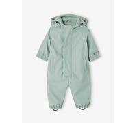 Combinaison à capuche anti-pluie bébé doublée maille polaire vert sauge 12M(74CM)