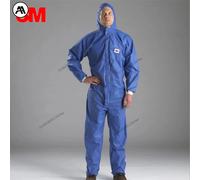 Combinaison à capuche bleue 3M 4532+, protection contre les radiations et les particules, résistante aux produits chimiques et aux pulvérisations de peinture, anti-poussière