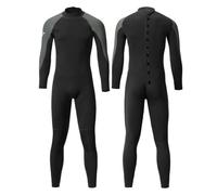 Combinaison à Capuche en néoprène 3mm pour Hommes, Fermeture éclair sur Le Devant Maintien au Chaud Combinaison de plongée sous-Marine Surf sous-Marin Chasse sous-Marine,Gris,M