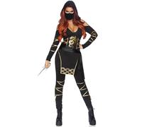 Combinaison A capuche femme Leg Avenue Ninja Noir S