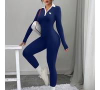 Combinaison à col roulé bicolore avec broderie de chevalier, manches longues L,M,S,XLBlocs de couleurÉtoffe