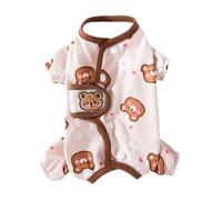 Combinaison à rayures pour chiens de petite taille - Motif ours - Pyjama mignon pour l'automne et l'hiver - Chemise à quatre pattes chaude pour chihuahua, yorkshire, vacances, anniversaire, Halloween