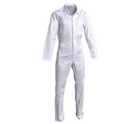 Combinaison agroalimentaire blanche et médicale homme manches longues en polyester/coton épais et résistant. (3XL)