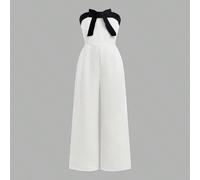 Combinaison ajustée Nova Glow pour jeunes filles, style décontracté mignon en tweed avec des sangles contrastées et un nœud, parfaite pour la rentrée scolaire 8Y,9Y,10Y,11Y,12YUnicolorePolyester