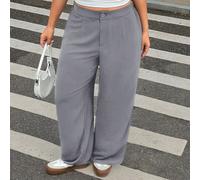 Combinaison ample à jambes larges et plissées grise pour femmes grandes tailles, convient pour la saison de remise des diplômes, la rentrée scolaire et le port par les enseignants 0XL,1XL,2XL,3XL,4XLG