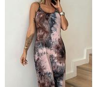 Combinaison ample et décontractée à imprimé tie-dye pour femmes Attention : en raison du processus de teinture particulier, chaque vêtement est uniqueL,M,S,XLImprimés aléatoiresTissu tricoté