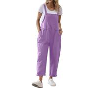 Combinaison ample pour femme - Couleur unie - Tendance - Décontractée - Combinaison isolée, violet, M