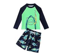 Combinaison Anti Uv Bebe Garcon, Maillot de bain pour garçon, manches longues, rashguard et short de bain imprimé, idéal pour le surf, la natation, la plage, l'été, pour tout-petits de 3 à 7 ans