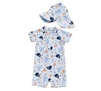 Combinaison Anti UV Garcon, Maillot de Bain garçon Solaire UPF 50+ Ensemble Natation Plage Surf Combinaison Manches Longues et Short