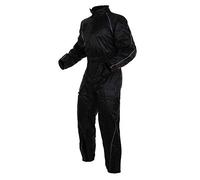Combinaison Antipluie Nylon Etanche Motard Moto Doublure Reflechissant Noir XL