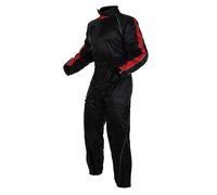 Combinaison Antipluie Nylon Etanche Motard Moto Doublure Reflechissant Rouge XS