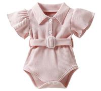 Combinaison Bebe - Body D'Été pour Bébé Garçon, Combinaison en Tricot Respirant, Ouverte sur Le Devant, avec Ceinture, Tenue Décontractée pour Nourrissons Et Tout-Petits