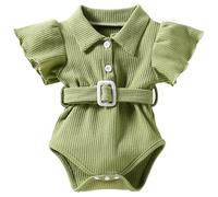 Combinaison Bebe - Body D'Été pour Bébé Garçon, Combinaison en Tricot Respirant, Ouverte sur Le Devant, avec Ceinture, Tenue Décontractée pour Nourrissons Et Tout-Petits