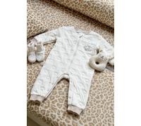 Combinaison bébé en molleton et chaussons câlins ecru 6M(67CM)