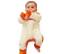 Combinaison Bebe Fille Nettoyage Vadrouille Grenouillère Bebe Garçon Serpillère Rampant Vêtements Bébé Fille Naissance 0-24 Mois Pas Cher Pyjama Body Manche Longue Automne (B-Orange, 3-6 Months)