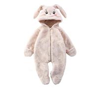 Combinaison Bebe Garçon Fille Combinaisons Avec Pieds Solide Tenues d'hiver Manteau Grenouillères En Velours Chaud Vêtements de nuit Zippé Peluche Pour les Tout-Petits 0-6 Mois Body
