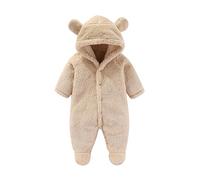 Combinaison Bebe Garçon Fille Combinaisons de Neige Barboteuses Polaire Capuche Chic Mignon Jumpsuit Vêtements d'Extérieur Grenouillères Automne Hiver Pour les Tout-Petits 0-6 Mois Body
