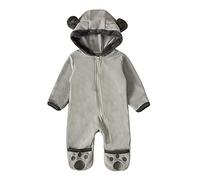 Combinaison Bebe Hiver Chaud Pyjama BéBé GrenouillèRe Manches Longues Garcon/Fille Enfant Deguisement Chic Oreilles Animal Naissance 0-18 Mois