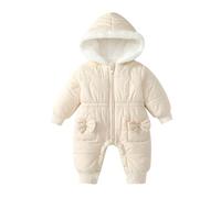 Combinaison Bebe Hiver, Garçon et Fille Combinaison Polaire Une Pièce avec Capuche, Combinaisons de Neige Manteau d'hiver Polaire Grenouillère Bébé Enfant Hiver Chaude Vêtements de Ski 0-2 ans