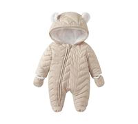 Combinaison Bebe Hiver, Garçon et Fille Combinaison Polaire Une Pièce avec Capuche, Combinaisons de Neige Manteau d'hiver Polaire Grenouillère Bébé Enfant Hiver Chaude Vêtements de Ski 0-2 ans