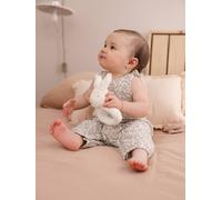 Combinaison bébé naissance brodée en gaze de coton blanc 3M(60CM)