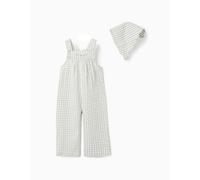 Combinaison + béguin en coton à motif vichy b&s vert clair 12/18M(74/81)