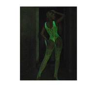 Combinaison blanche sexy et lumineux entrejambe ouverte