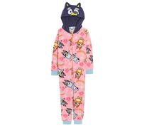 Combinaison Bleue pour Filles, avec Capuche habillée, Oreilles 3D, Pyjama Chaud Tout-en-Un pour Enfants, Pyjama en Polaire