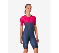 Castelli Combinaison trifonction Core Top Free Speed 3 manches courtes Femme Bleu/Rose