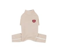 Combinaison Chaude à col Montant en Polaire Allemande for Petits Chiens, idéale for la Maison. Coupe-Vent et Douce for la Peau.(Beige,XL)