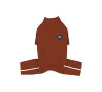 Combinaison Chaude à col Montant en Polaire Allemande for Petits Chiens, idéale for la Maison. Coupe-Vent et Douce for la Peau.(Orange,S)