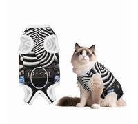 Combinaison chirurgicale pour chien et chat avec panneau de contrôle du navire, 100 % coton respirant, combinaison chirurgicale intégrale pour chien et chat avec imprimés mignons, animaux domestiques