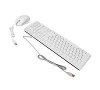 Combinaison Clavier et Souris, Fonctionnement Confortable, Clavier de Jeu rétroéclairé coloré et luminosité de la Souris Réglable en DPI Interne Configurable (Blanc)