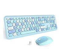 Combinaison clavier et souris sans fil Slim Compact 2,4 G USB pleine taille et clavier sans fil, joli clavier à 110 touches pour PC, ordinateur portable, MacBook, tablette, ordinateur portable