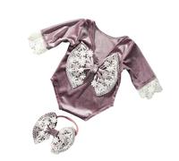Combinaison Combinaison À Bowknot En Dentelle Bande Cheveux Pour Bébé Photo Photo Photo Photo