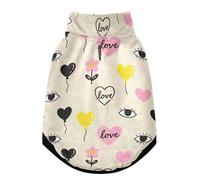 Combinaison coupe-vent pour chien avec ceinture de sécurité à fermeture éclair pour animal domestique - Veste chaude pour chien - Vêtements d'hiver pour chiens par temps froid - Motif amour et cœur