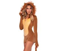 Combinaison courte en velours femme Leg Avenue Comfy Lion Marron L